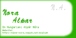 nora alpar business card